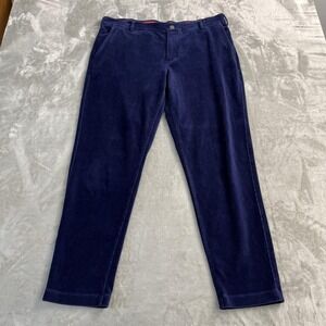 Redvanly Pants Mens 36x30 Blue Corduroy Stretch Chino Casual Golf Pockets Soft